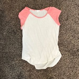 SUPER CUTE white & pink baseball tee shirt!